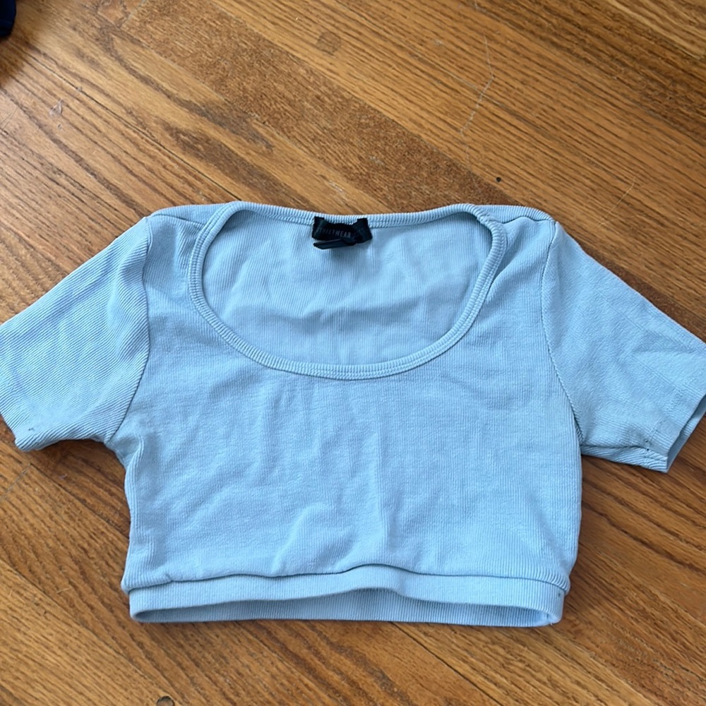 Baby blue crop top